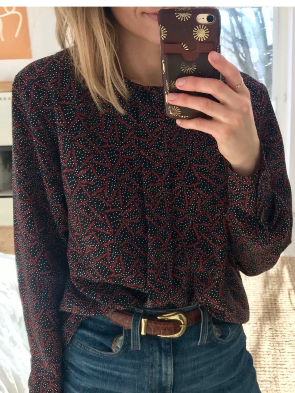 Oscar de la Renta Vintage Puff Sleeve Shoulder Pads Cloth Buttons Hidden Closure